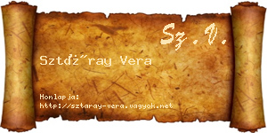 Sztáray Vera névjegykártya